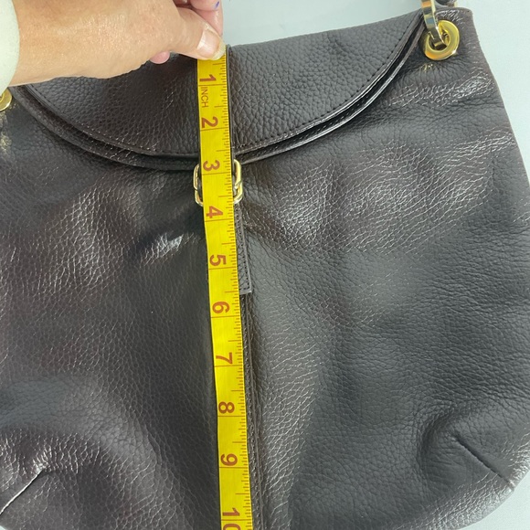 Barr and Barr New York Pebbled Brown Leather Bag Gold Hardware Shoulder Bag - Picture 13 of 15